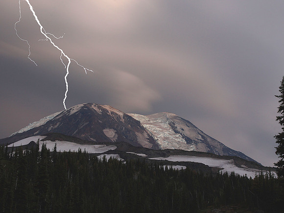 Lightning Strikes Mt Adams